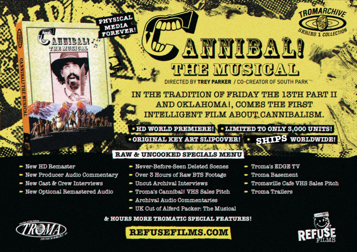 Cannibal! The Musical Blue Ray - Euro Release Pre- Order (Ships 12/17/24)